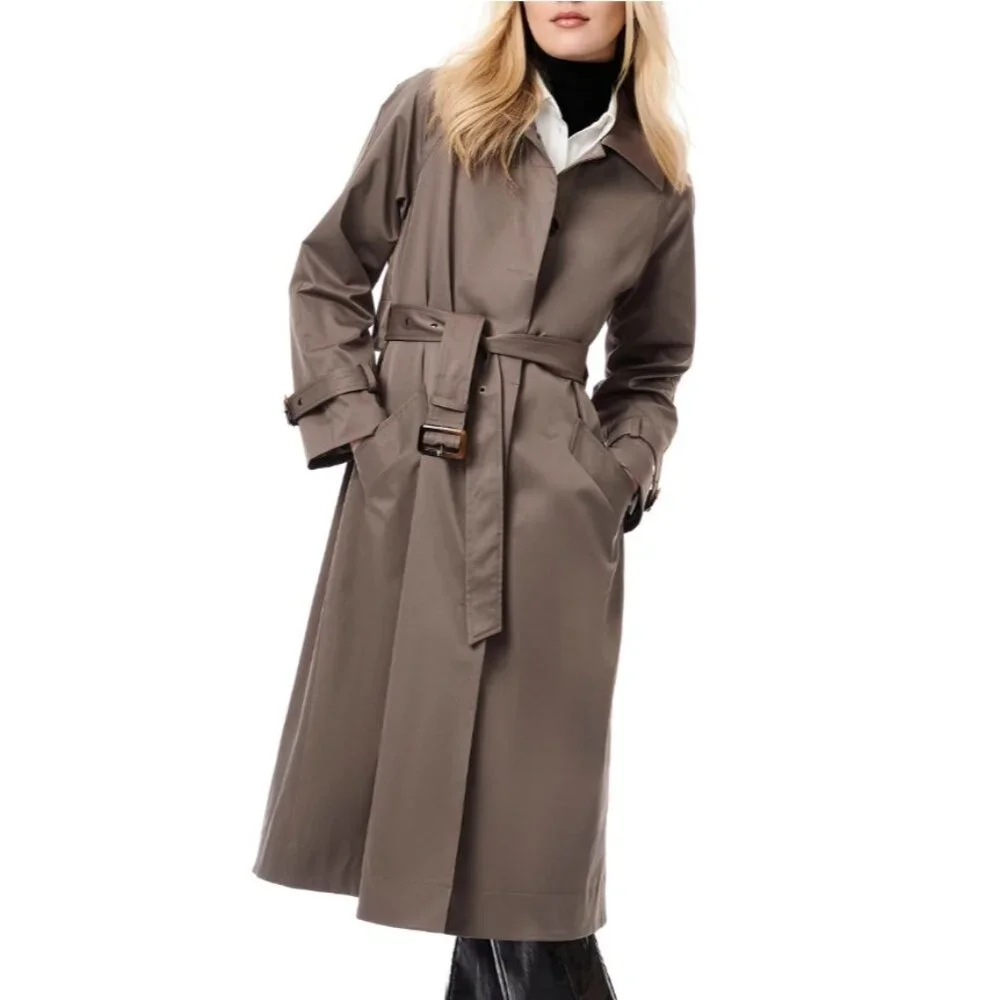 Bernardo Modern Trench Coat Sand Color Size M - Picture 1 of 8